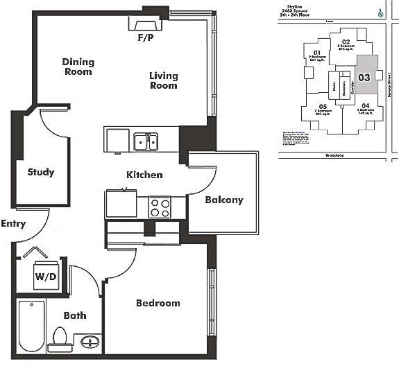 803 2483 SPRUCE STREET, Vancouver, BC Floor Plan