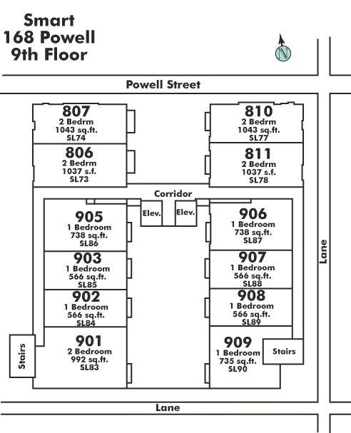 902 168 POWELL STREET, Vancouver, BC Floor Plate