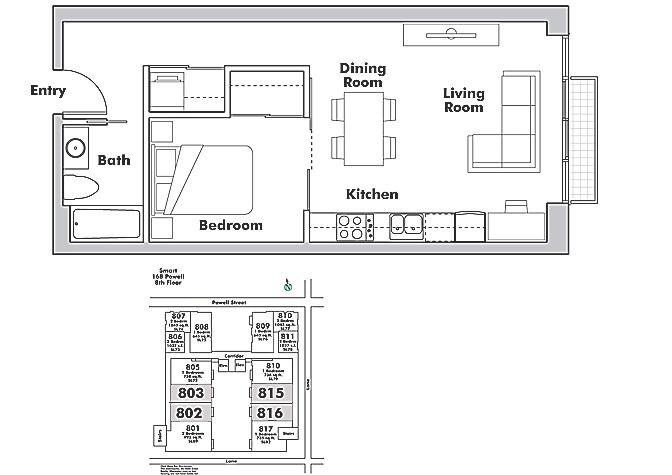 816 168 POWELL STREET, Vancouver, BC Floor Plan