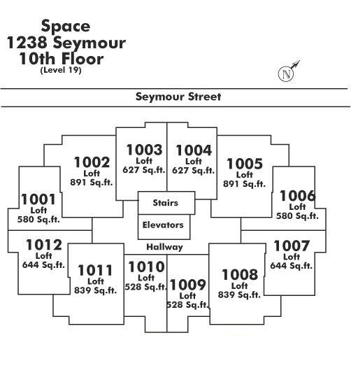 1003 1238 SEYMOUR STREET, Vancouver, BC Floor Plate