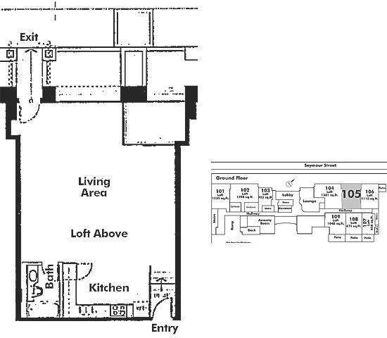 105 1238 SEYMOUR STREET, Vancouver, BC Floor Plan