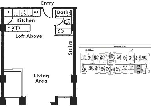 313 1238 Seymour Street, Vancouver, BC Floor Plan