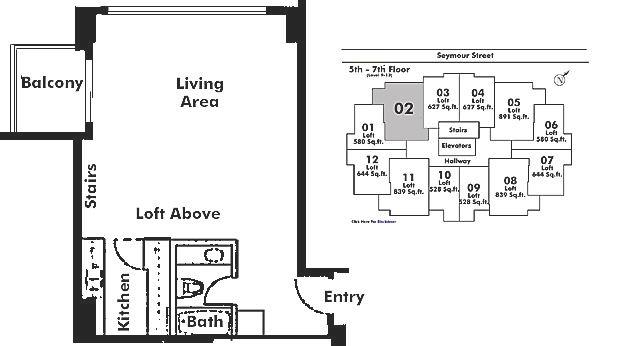 1102 1238 SEYMOUR STREET, Vancouver, BC Floor Plan