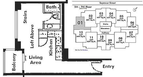 601 1238 SEYMOUR STREET, Vancouver, BC Floor Plan