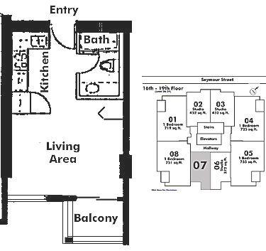 1907 1238 Seymour Street, Vancouver, BC Floor Plan