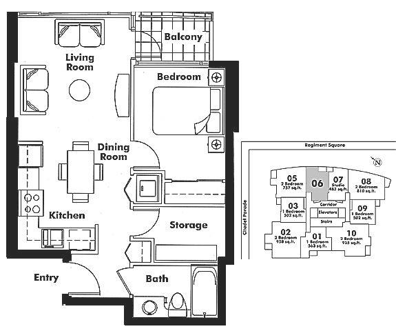 2806 111 W GEORGIA STREET, Vancouver, BC Floor Plan