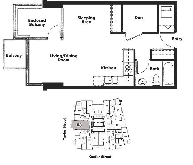 1003 550 TAYLOR STREET, Vancouver, BC Floor Plan