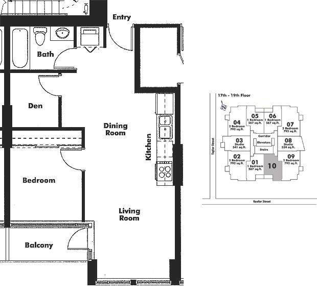 1810 550 Taylor Street, Vancouver, BC Floor Plan