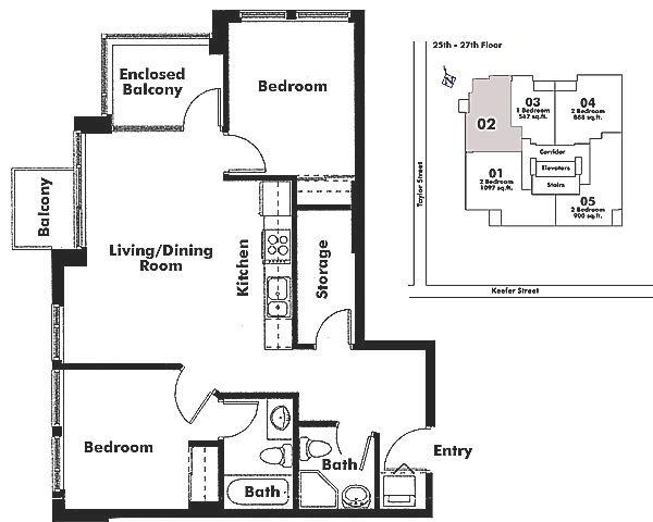 2702 550 TAYLOR STREET, Vancouver, BC Floor Plan