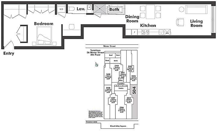 504 36 WATER STREET, Vancouver, BC Floor Plan