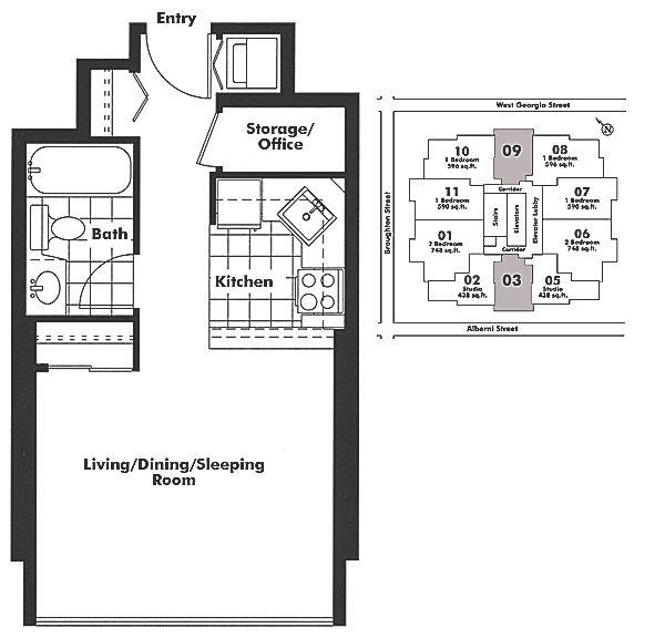 909 1367 ALBERNI STREET, Vancouver, BC Floor Plan