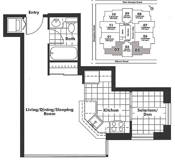 1105 1367 ALBERNI STREET, Vancouver, BC Floor Plan
