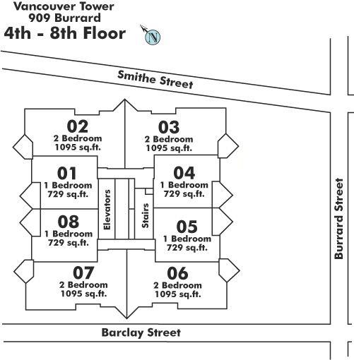 801 909 BURRARD STREET, Vancouver, BC Floor Plate
