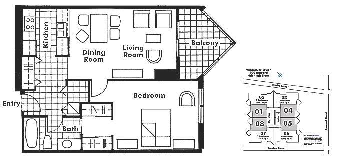 801 909 BURRARD STREET, Vancouver, BC Floor Plan