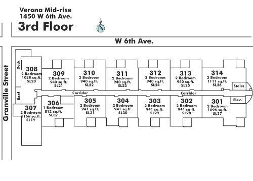 301 1483 W 7TH AVENUE, Vancouver, BC Floor Plate