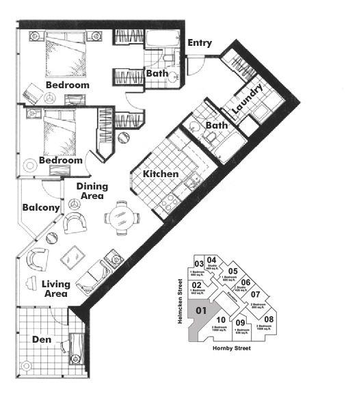 1701 1050 BURRARD STREET, Vancouver, BC Floor Plan