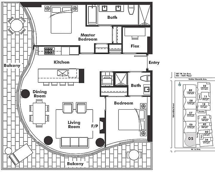 405 181 W 1ST AVENUE, Vancouver, BC Floor Plan