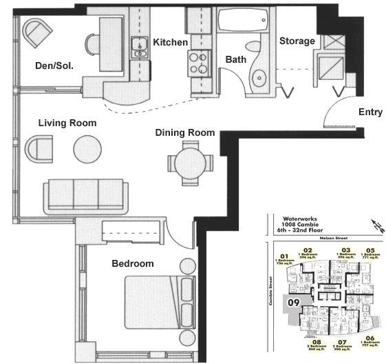 1909 1009 EXPO BOULEVARD, Vancouver, BC Floor Plan