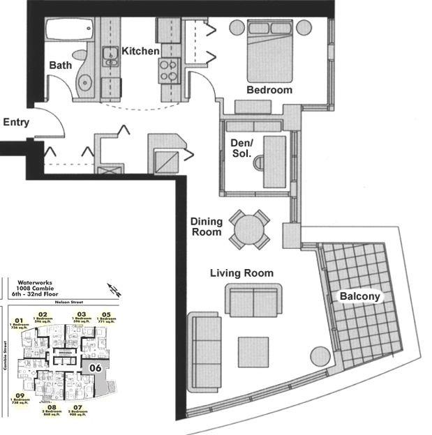 2906 1008 CAMBIE STREET, Vancouver, BC Floor Plan