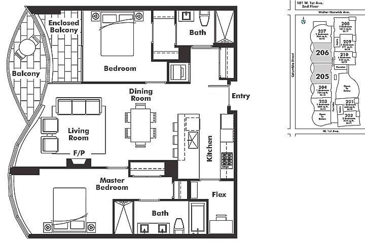 205 181 W 1ST AVENUE, Vancouver, BC Floor Plan