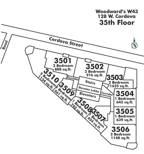 3503 128 Cordova Street, Vancouver, BC Floor Plate