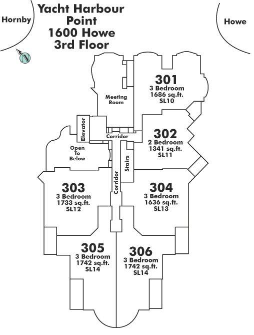 302 1600 HORNBY STREET, Vancouver, BC Floor Plate