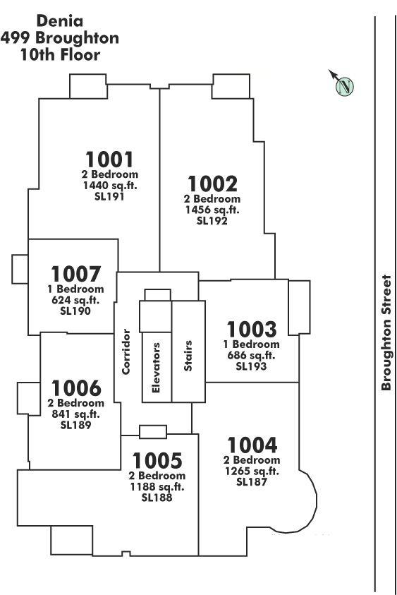 1007 590 NICOLA STREET, Vancouver, BC Floor Plate
