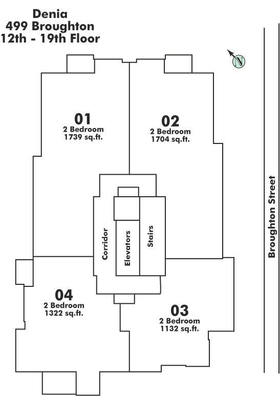 1904 590 NICOLA STREET, Vancouver, BC Floor Plate
