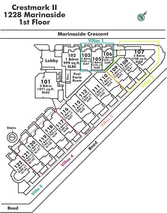 122 1228 MARINASIDE CRESCENT, Vancouver, BC Floor Plate
