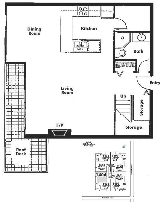 1404 819 HAMILTON STREET, Vancouver, BC Floor Plan