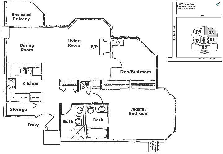 706 867 HAMILTON STREET, Vancouver, BC Floor Plan