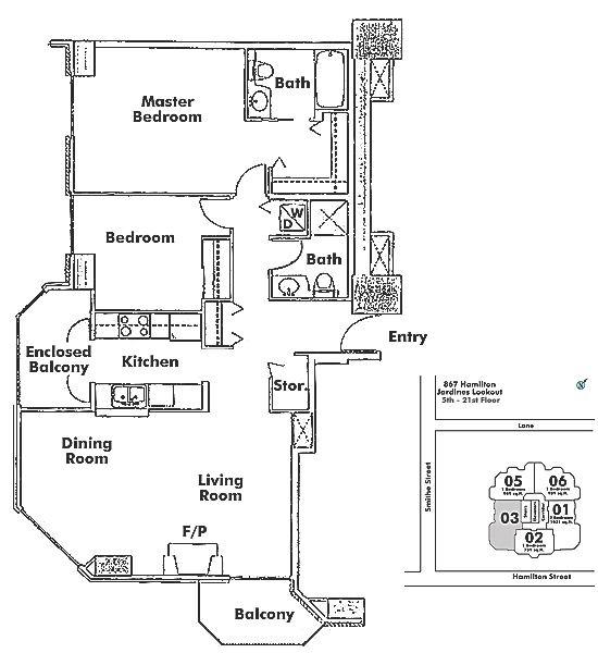 1303 867 HAMILTON STREET, Vancouver, BC Floor Plan