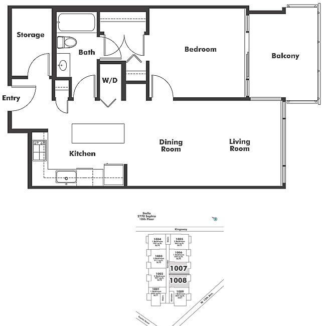 1007 2770 SOPHIA STREET, Vancouver, BC Floor Plan