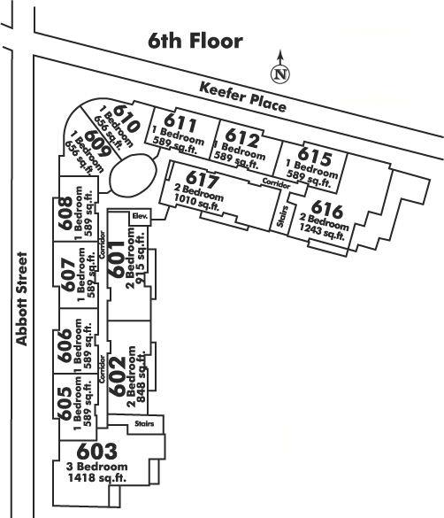 607 618 ABBOTT STREET, Vancouver, BC Floor Plate