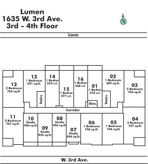 408 1635 W 3RD AVENUE, Vancouver, BC Floor Plate