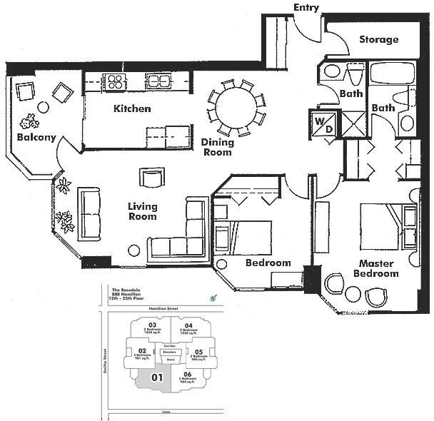 1201 888 HAMILTON STREET, Vancouver, BC Floor Plan
