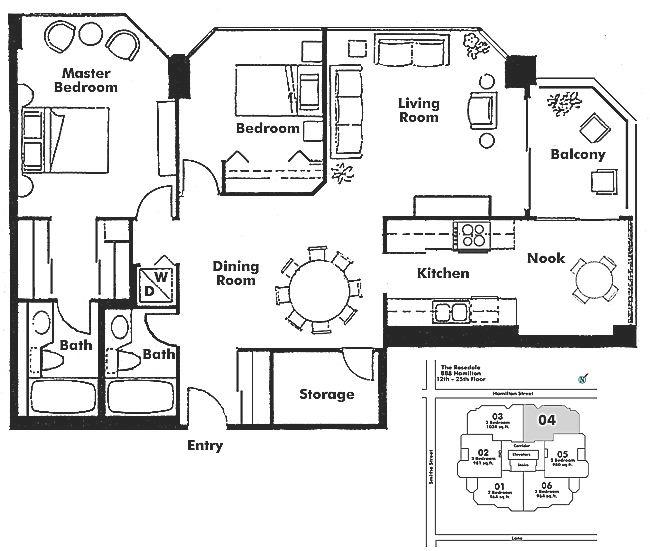 2404 888 HAMILTON STREET, Vancouver, BC Floor Plan