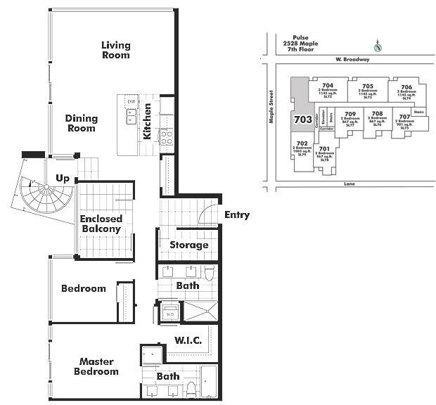 703 2528 MAPLE STREET, Vancouver, BC Floor Plan