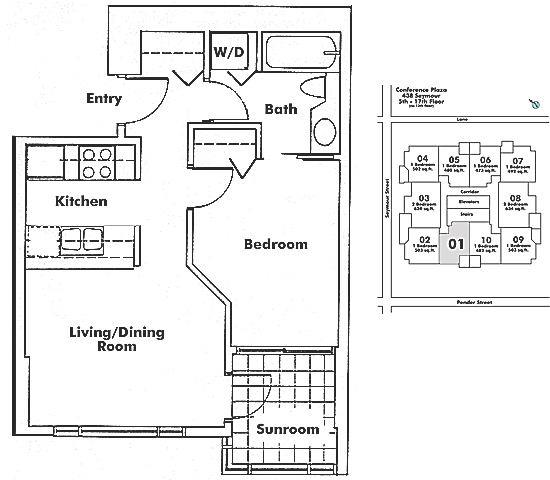 1201 438 SEYMOUR STREET, Vancouver, BC Floor Plan