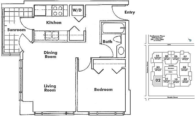 702 438 SEYMOUR STREET, Vancouver, BC Floor Plan
