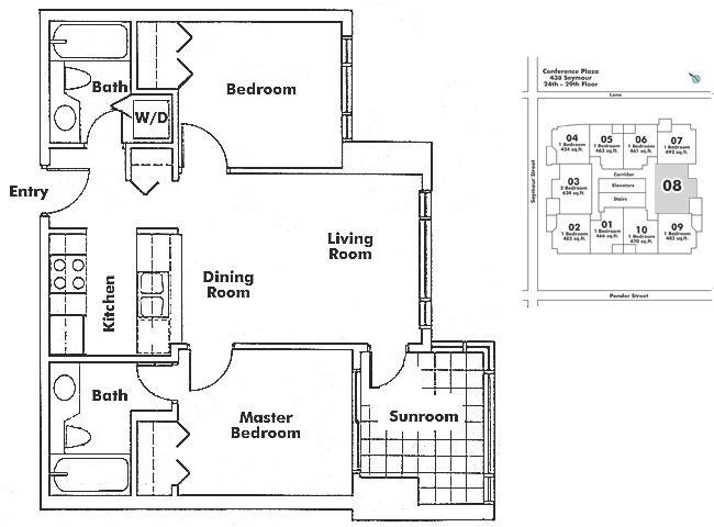 2508 438 SEYMOUR STREET, Vancouver, BC Floor Plan