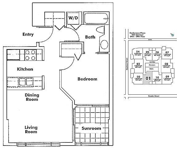 2501 438 SEYMOUR STREET, Vancouver, BC Floor Plan