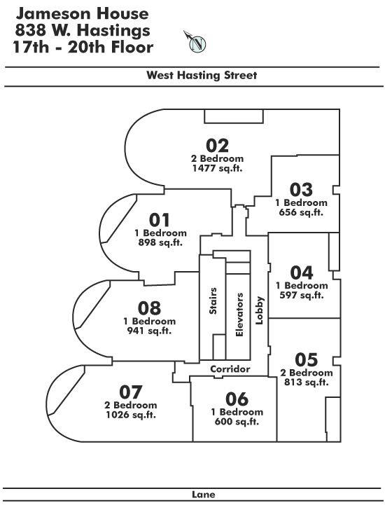 2001 838 W HASTINGS STREET, Vancouver, BC Floor Plate