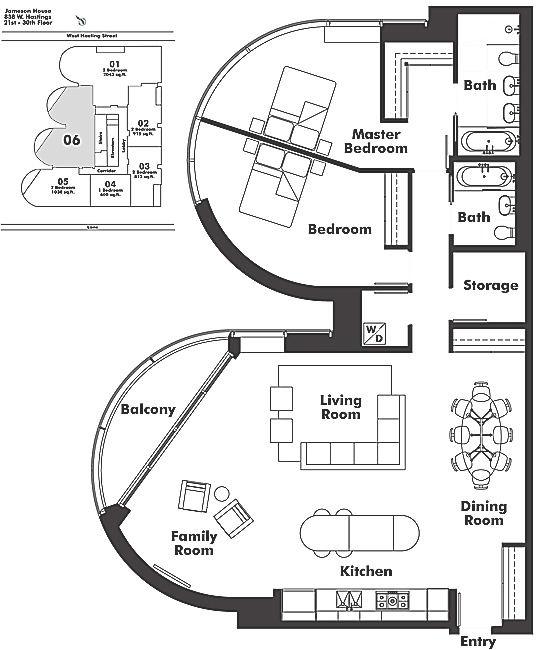 2606 838 W HASTINGS STREET, Vancouver, BC Floor Plan