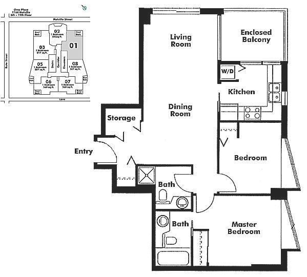 901 1166 MELVILLE STREET, Vancouver, BC Floor Plan