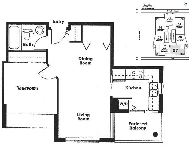 707 1166 MELVILLE STREET, Vancouver, BC Floor Plan