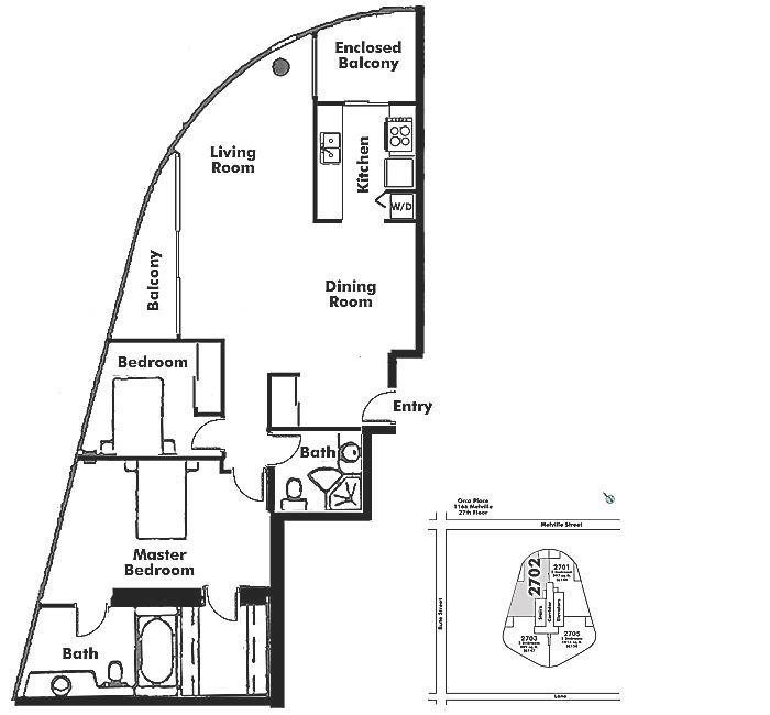 2702 1166 MELVILLE STREET, Vancouver, BC Floor Plan