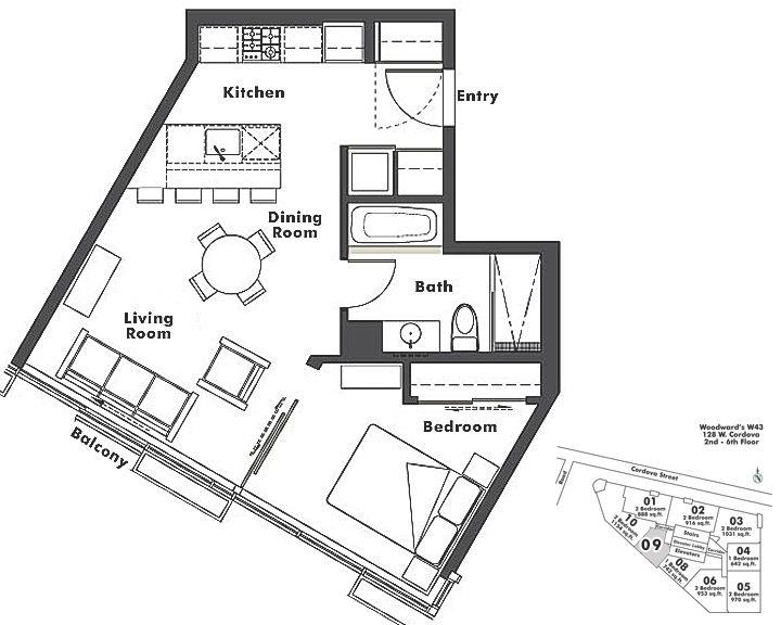 309 128 W CORDOVA STREET, Vancouver, BC Floor Plan
