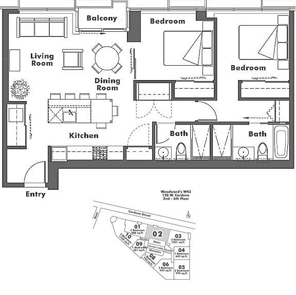 502 128 W CORDOVA STREET, Vancouver, BC Floor Plan
