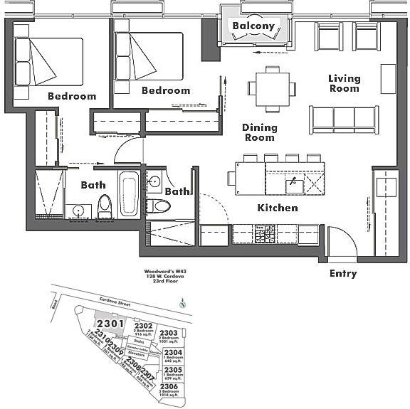 2301 128 W CORDOVA STREET, Vancouver, BC Floor Plan